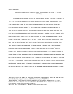 Shawn Ohazuruike An Analysis of Chicago`s Culture As Defined