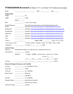 FITNESSGRAM Scorecard (for Males 14