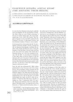 EUGEnIJUS JOVAI&scaron;A, AiSčiAi. Kilmė (THE AISTIAnS: THEIr OrIGIn)
