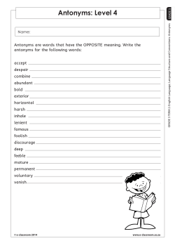 Antonyms: Level 4 - E