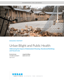 Urban Blight and Public Health