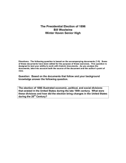 DBQ: The Presidential Election of 1896 - POLK-FL