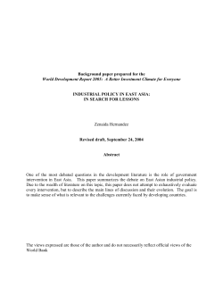 Industrial policy in East Asia