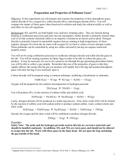 Preparation and Properties of Pollutant Gases
