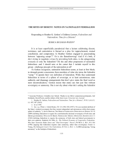 THE RITES OF DISSENT: NOTES ON NATIONALIST FEDERALISM