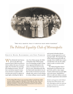 The Political Equality Club of Minneapolis : "she will