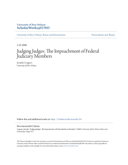 Judging Judges: The Impeachment of Federal Judiciary Members