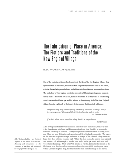 The Fabrication Of Place In America: The Fictions And Traditions Of