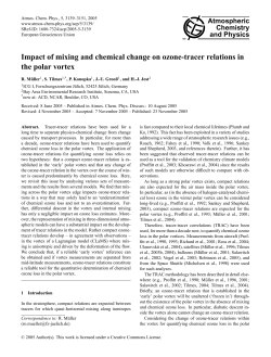 Impact of mixing and chemical change on ozone