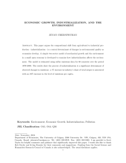 ECONOMIC GROWTH, INDUSTRIALIZATION, AND THE