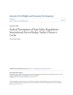 Federal Preemption of State Safety Regulations: International Ass`n