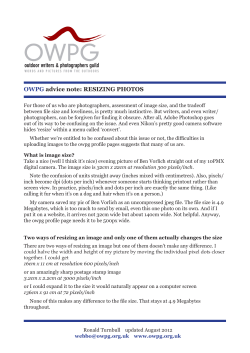 OWPG advice note: RESIZING PHOTOS