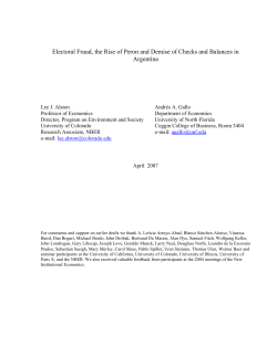 The Erosion of Checks and Balances in Argentina: An Explanation