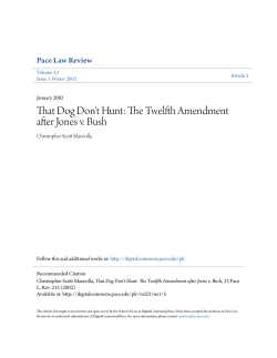 That Dog Don`t Hunt: The Twelfth Amendment after Jones v. Bush