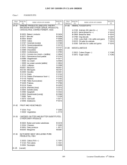 LIST OF GOODS IN CLASS ORDER