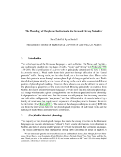 The Phonology of Morpheme Realization in the Germanic
