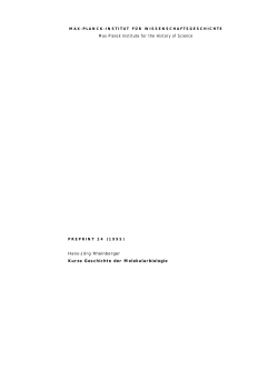 Preprint 24 - Max Planck Institute for the History of Science