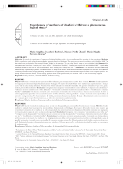 Experiences of mothers of disabled children: a phenomeno