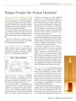 Potato Protein for `Active Nutrition`