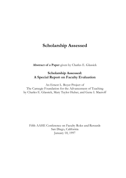 Scholarship Assessed