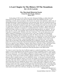 A Lost Chapter In The History Of The Steamboat. - wallace
