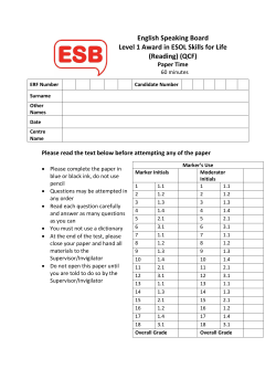 (Reading) (QCF) - English Speaking Board (International)