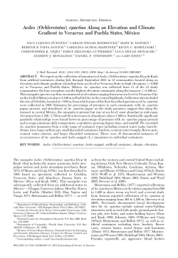 Aedes (Ochlerotatus) epactius Along an Elevation and Climate