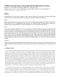 Lifetime hormonal factors may predict late