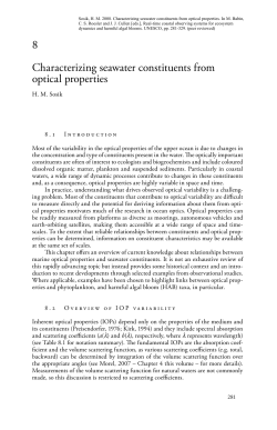 8 Characterizing seawater constituents from optical properties