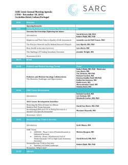 Agenda - Sarcoma Alliance for Research Through Collaboration