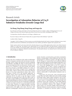 Investigation of Adsorption Behavior of Cu2O Submicro