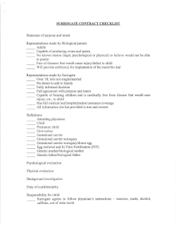 SURROGATE CONTRACT CHECKLIST Statement of purpose and