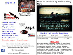 July 2016 - hunt county horse