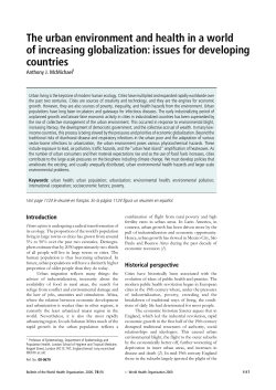 The urban environment and health in a world of increasing
