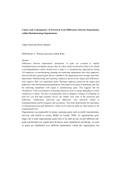 Causes and Consequences of Perceived Goal Differences