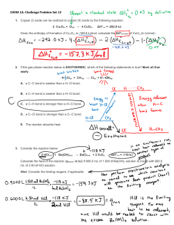 CHEM 1A: Challenge Problem Set 13