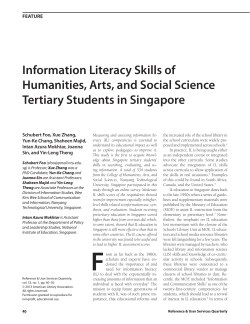 Information Literacy Skills of Humanities, Arts, and Social Science