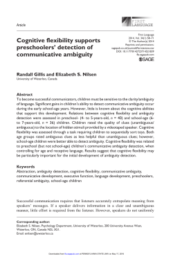 Cognitive flexibility supports preschoolers` detection of