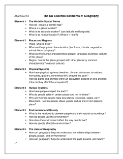 The Six Essential Elements of Geography