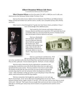 Elbert Dounton Wilson Life Story