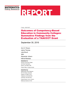 Outcomes of Competency-Based Education in Community Colleges