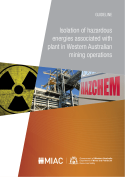 Isolation of hazardous energies associated with plant in Western