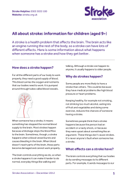 All about stroke: information for children (aged 9+)