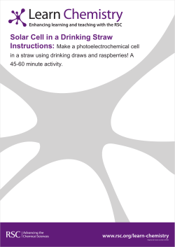 Solar Cell in a Drinking Straw Instructions