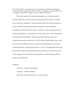 Assessing the Level and Nature of Political Participation