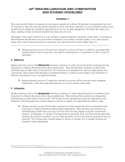 ap&reg; english language and composition 2009 scoring