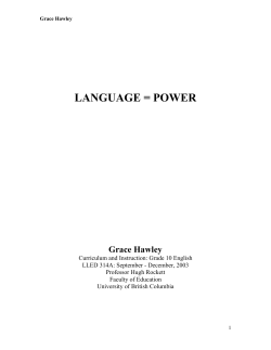 LANGUAGE = POWER Grace Hawley
