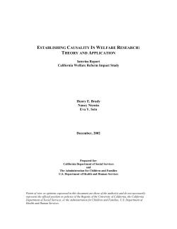 establishing causality in welfare research: theory and