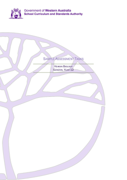 Human Biology General Y12 sample assessment tasks WACE