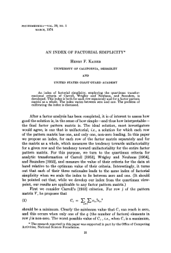 An index of factorial simplicity